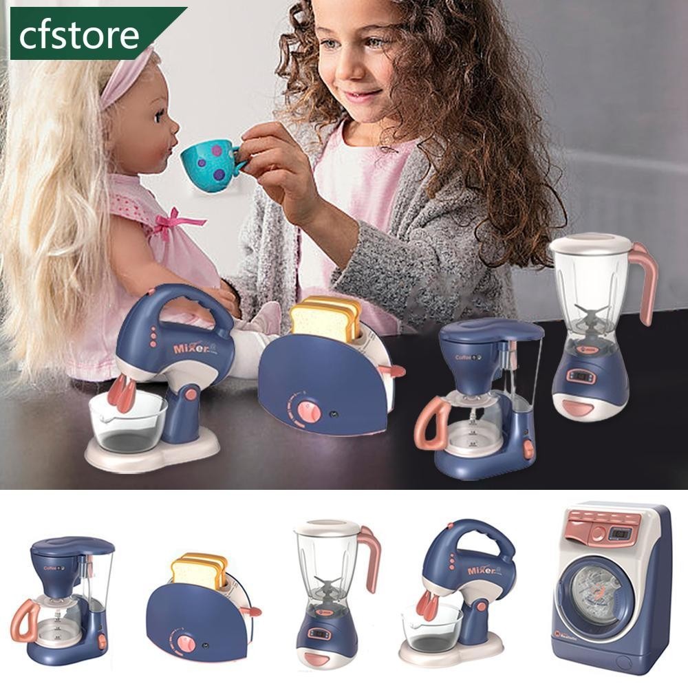 CFSTORE Mini Eletrodomésticos Brinquedos De Cozinha , Conjunto De Fingir Com Misturador De Cafeteira E Torradeira Para Crianças Meninas Presentes X4Y1