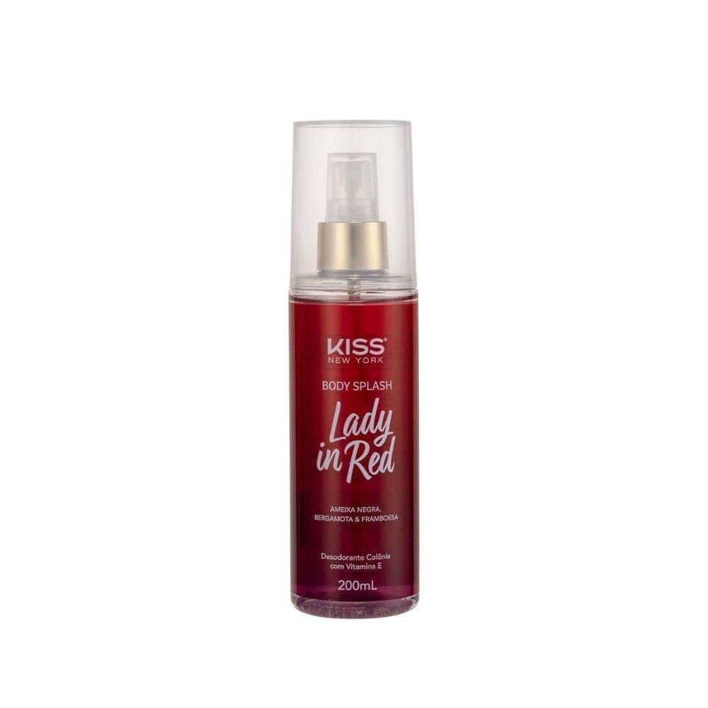 Body Splash Kiss New York Lady in Red 200ml - Beauty