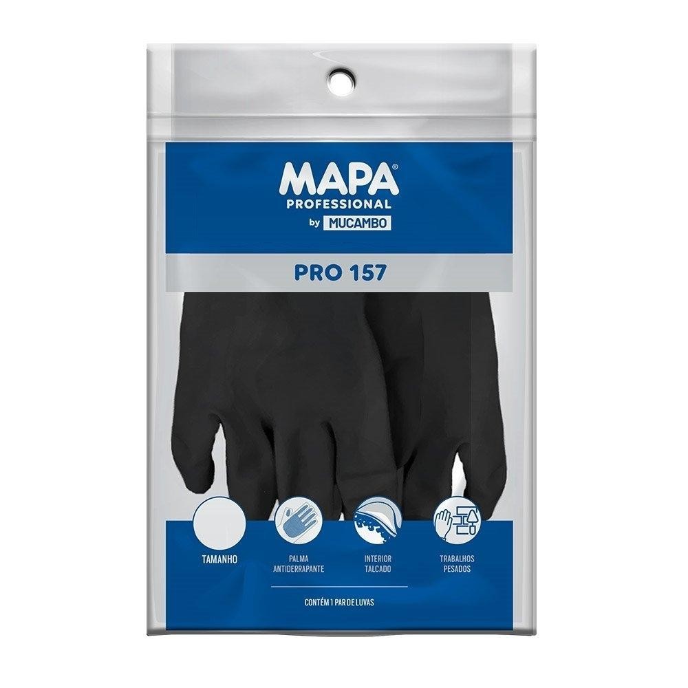 Luva Mucambo 157T Antiderrapante Reforçada Preta Tamanho XG - Embalagem com 10 Pares em Oferta na Shopee