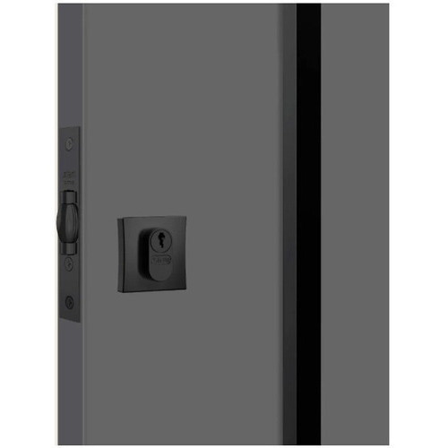 Fechadura Porta Externa Pivotante Rolete Stam 1005 Preto Fosco Roseta Quadrada