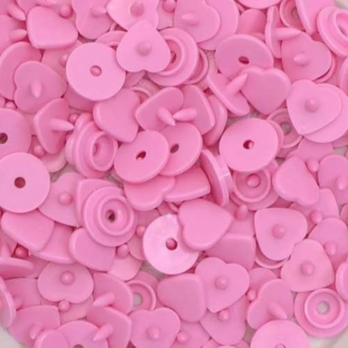 Botão de Pressão Coração Plástico Ritas 12mm - 50 Unidades