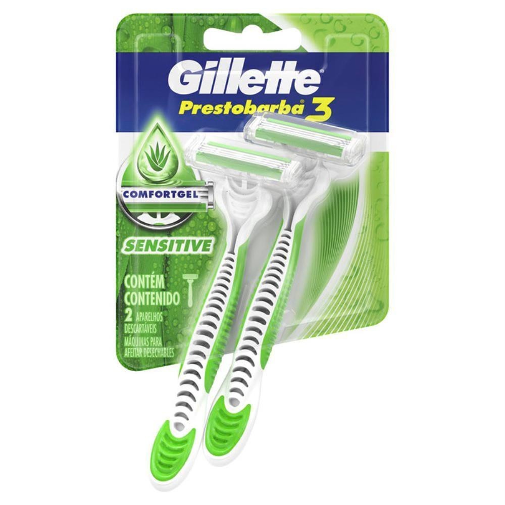 GILLETTE APARELHO PRESTOBARBA SENSECARE COM 2 UNIDADES - Beauty