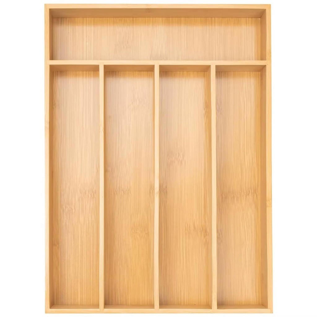 Organizador de Gaveta para Talheres em Bambu Prático Compacto e Elegante