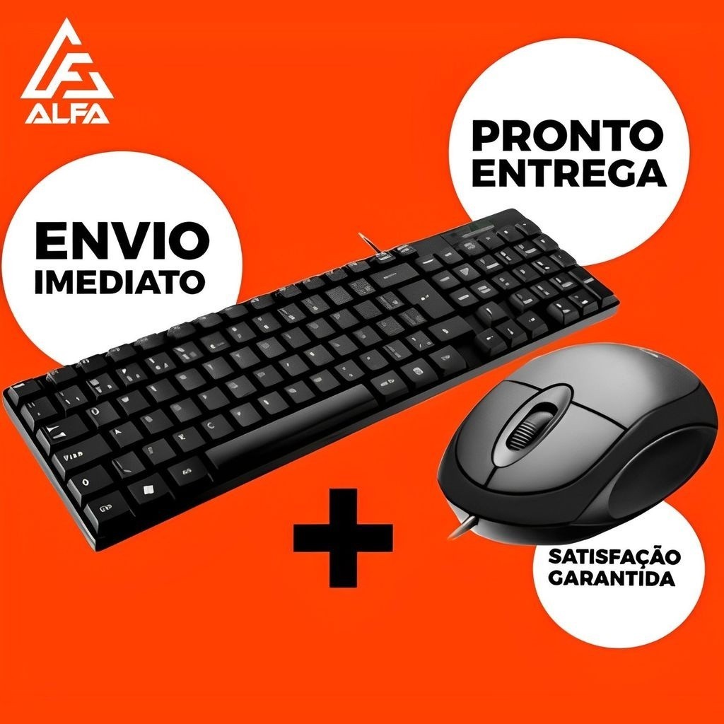 Kit Teclado E Mouse ABNT2 Fio USB Kit Pc Computador Notebook Informática