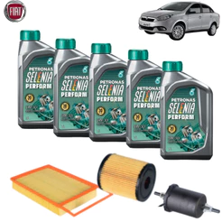 KIT TROCA DE ÓLEO GRAN SIENA 1.6 MOTOR e-Torq 5W30 + FILTROS (TA1505, TOE1502,FCFB001)
