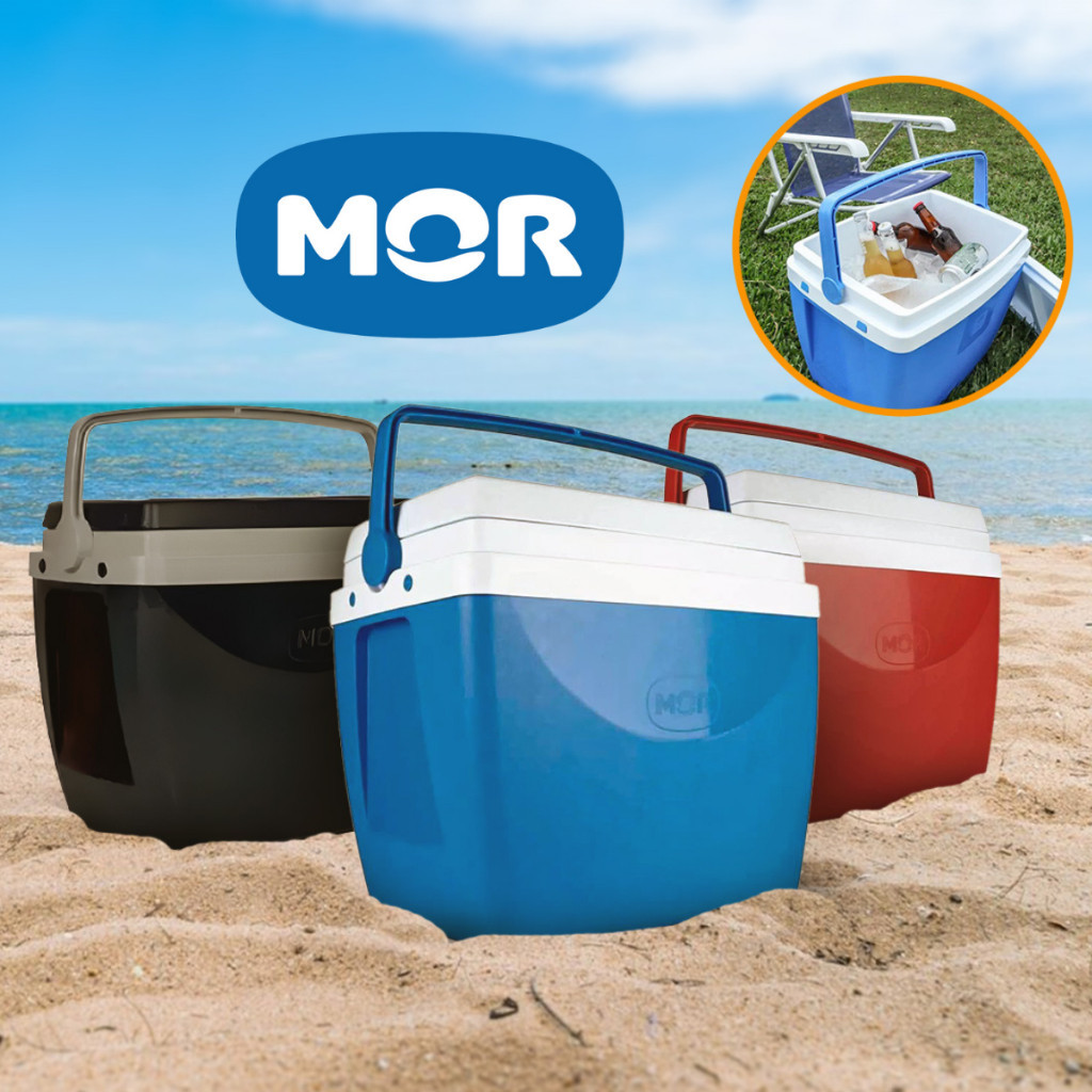 Caixa Térmica Cooler Mor 34 Litros Pesca Praia Camping Com Trava Até 35 Latas