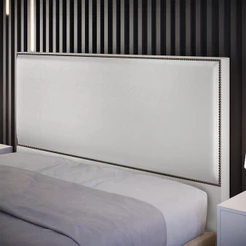 Cabeceira Box Queen 160cm Com Tachas Vicenza L02 Facto Cinza Metalizado - Lyam Decor
