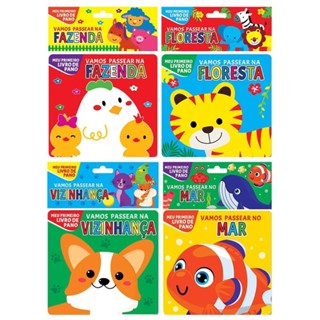 Coleção Livro de Pano 01 - Kit com 4 Livros de Pano em Oferta na Shopee