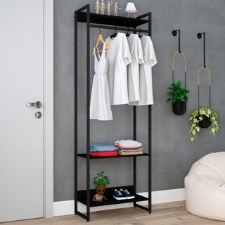 Closet Arara 3 Prateleiras Preto ônix/Preto 19223 - Compace em Oferta na Shopee