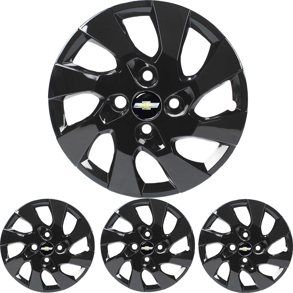 JG 4 Calota Corsa Aro 13 Black Piano com Emblema