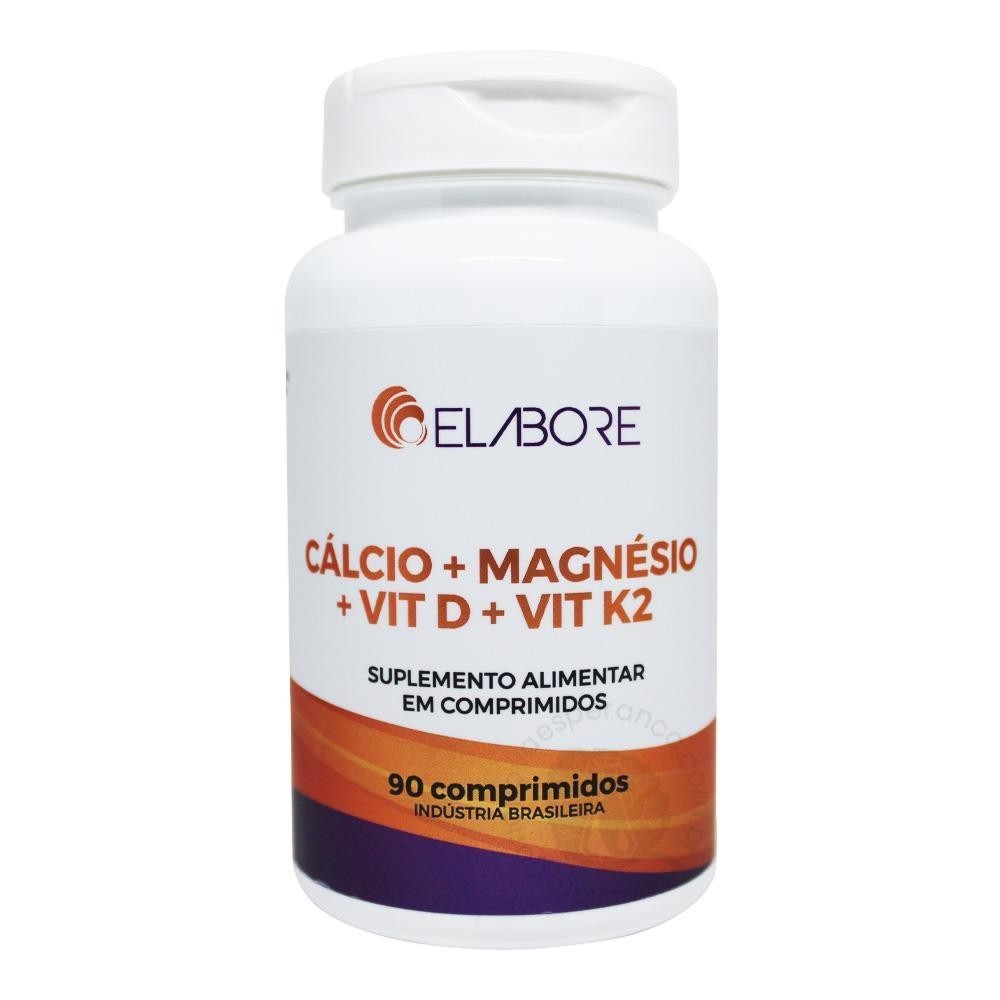 CÁLCIO + MAGNÉSIO + VITAMINA D + K2 ELABORE COM 90 COMPRIMIDOS em Oferta na Shopee