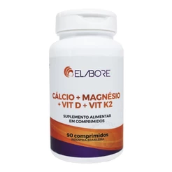 CÁLCIO + MAGNÉSIO + VITAMINA D + K2 ELABORE COM 90 COMPRIMIDOS