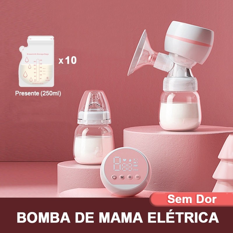 Extrator Bomba Tira Leite Automático Para Amamentação +10pcs Saco De Armazenamento De Leite