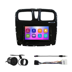 Kit Multimídia 7 Pol Logan Sandero 2016 2017 2018 2019 2020 Espelhamento Android Ios 2 Din Black Piano Camera Ré