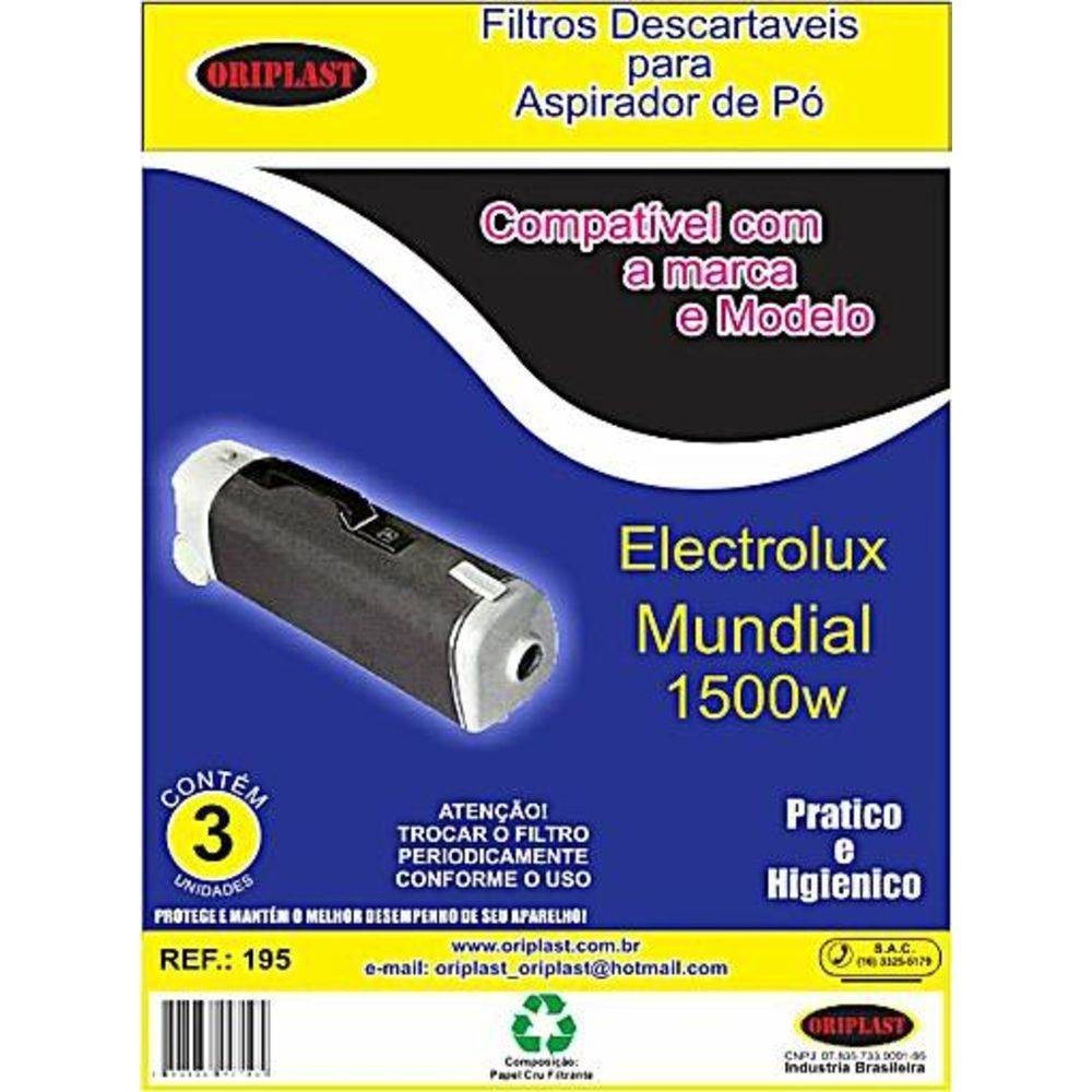 Saco Descartável Tipo Electrolux Mundial 1500 c/5