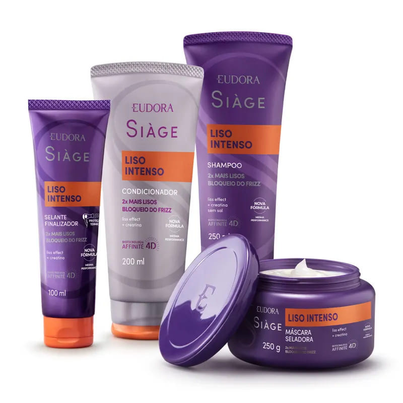 Combo Siàge Liso Intenso (4 itens) em Oferta na Shopee