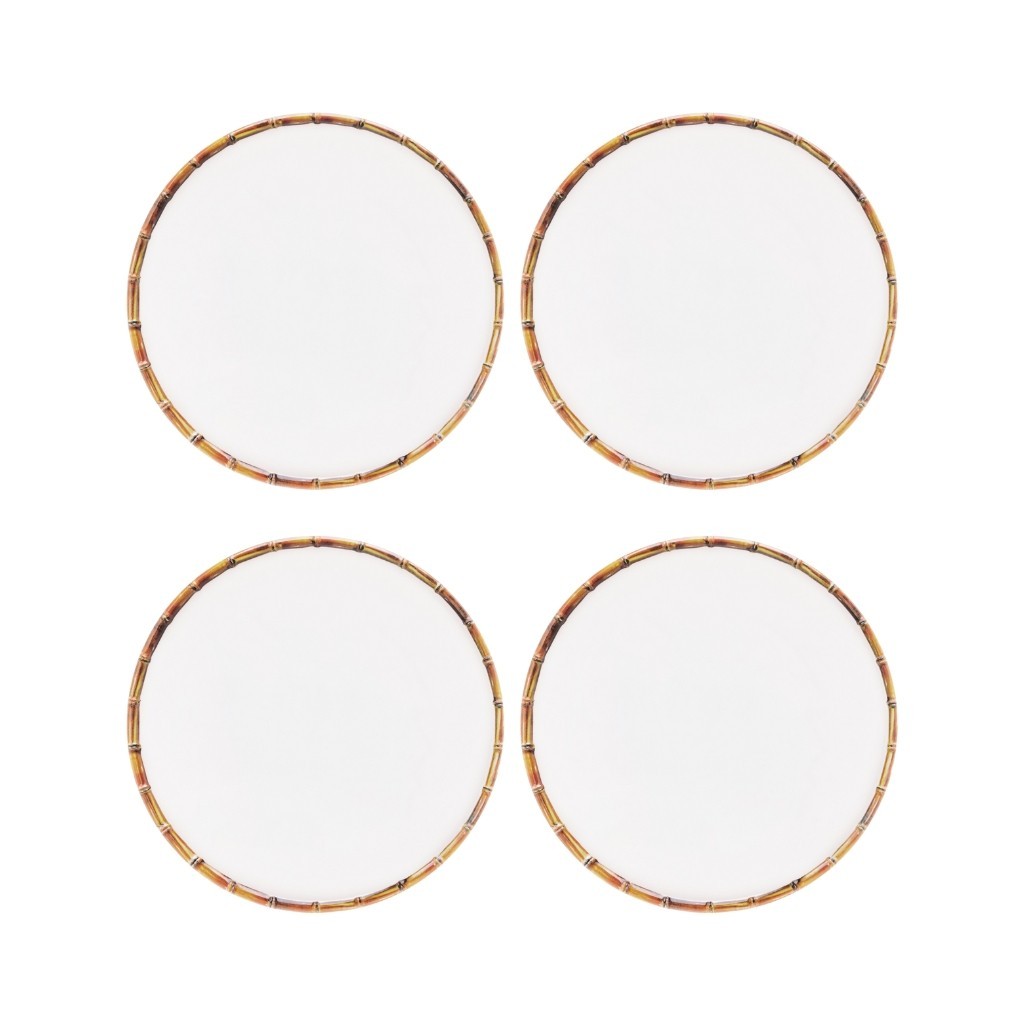 Conjunto de Pratos De Melamina Branco Para Sobremesa Doce Festa - 4 Unidades