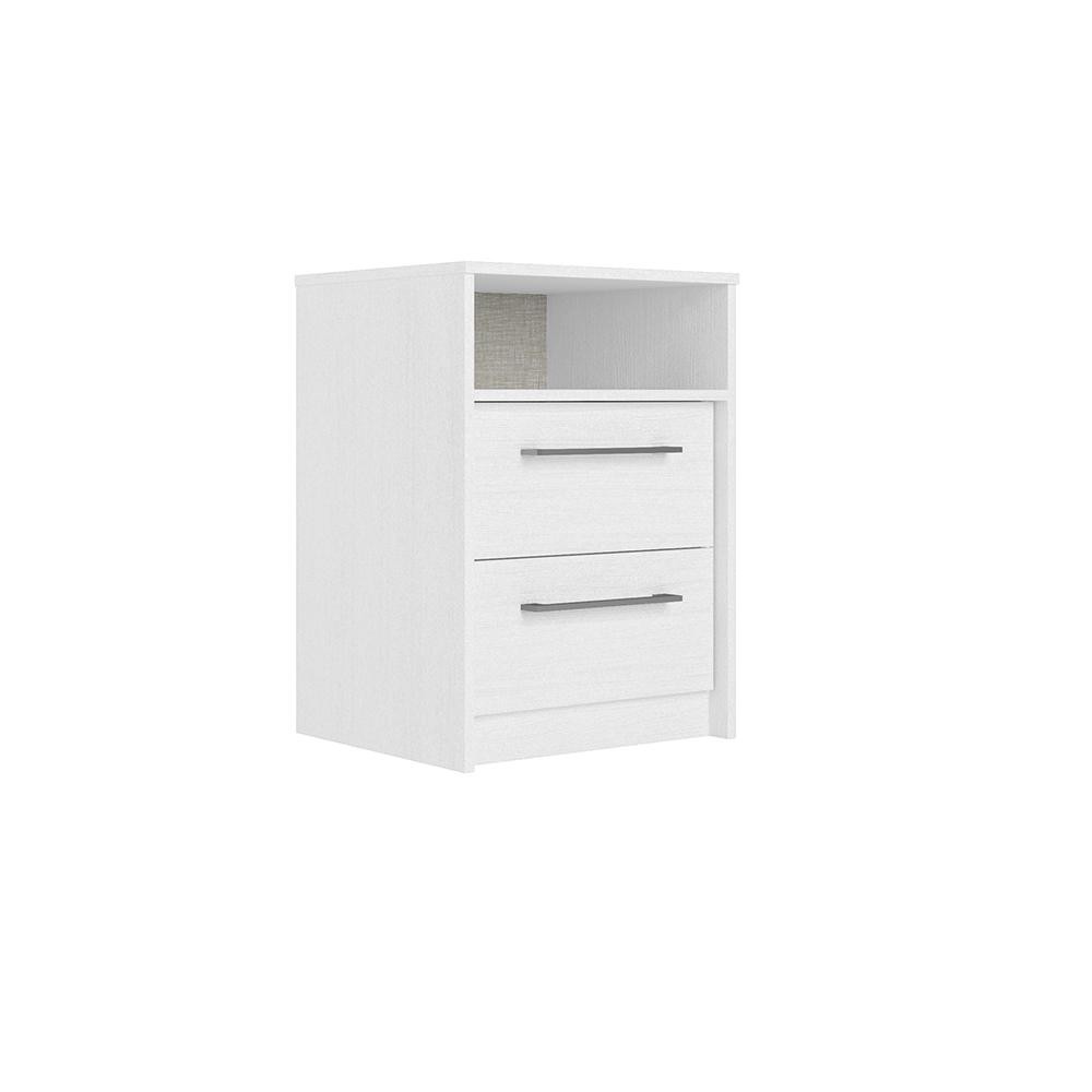 Mesa de Cabeceira THB Sensys New, 2 Gavetas, Branco Sensitive - 5531 - Home & Living