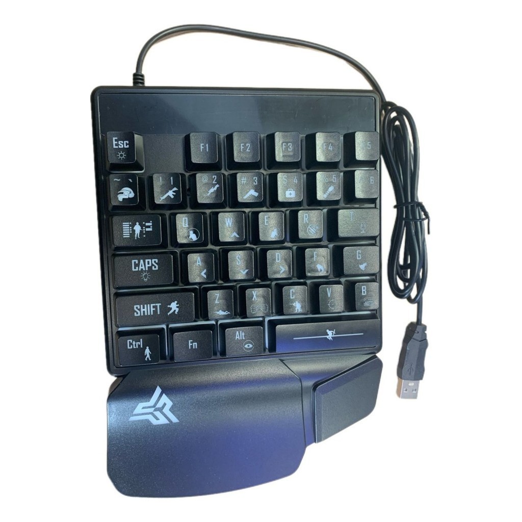 Teclado Gamer Single Hand Rainbow Lighting Apoio De Punho 35 teclas