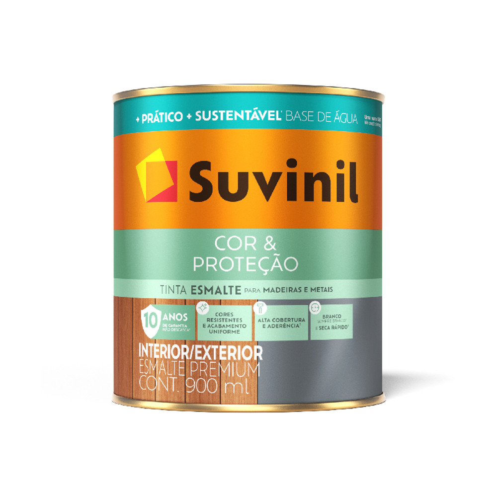 Tinta Esmalte Cor & Proteção Base Água Fosco Cores 0,9L Suvinil