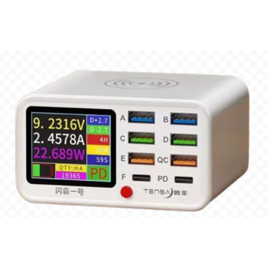 Carregador USB Multiporta QC3.0 PD20W Rápido Sem Fio Display Carregamento Rápido Inteligente em Oferta na Shopee