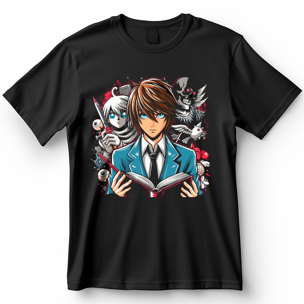 Camiseta Death Note Kira Light Blusa De Anime Camisa 100% Algodão maligu