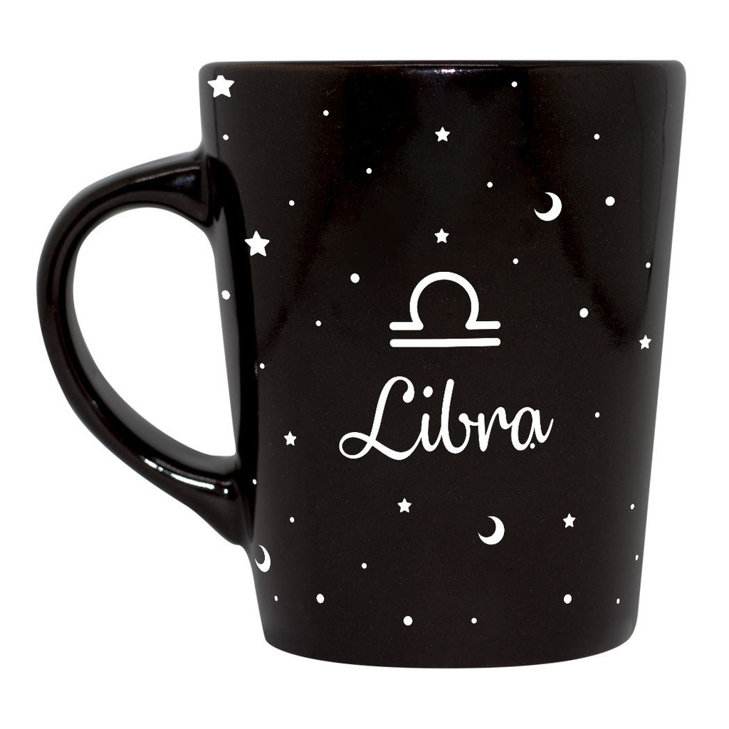 Caneca Chá, Café, Chocolate Quente Signo Libra Preto 270ml