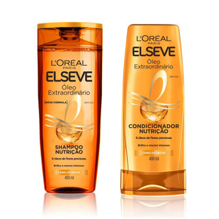Kit Shampoo Elseve Óleo Extraordinário Nutrição 400ml e Condicionador Elseve Óleo Extraordinário Nutrição 400ml em Oferta na Shopee
