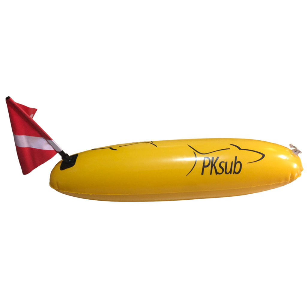 Bóia Torpedo Pk Sub com Bandeira De Segurança para Sinalização Mergulho mar rio Pesca Sub