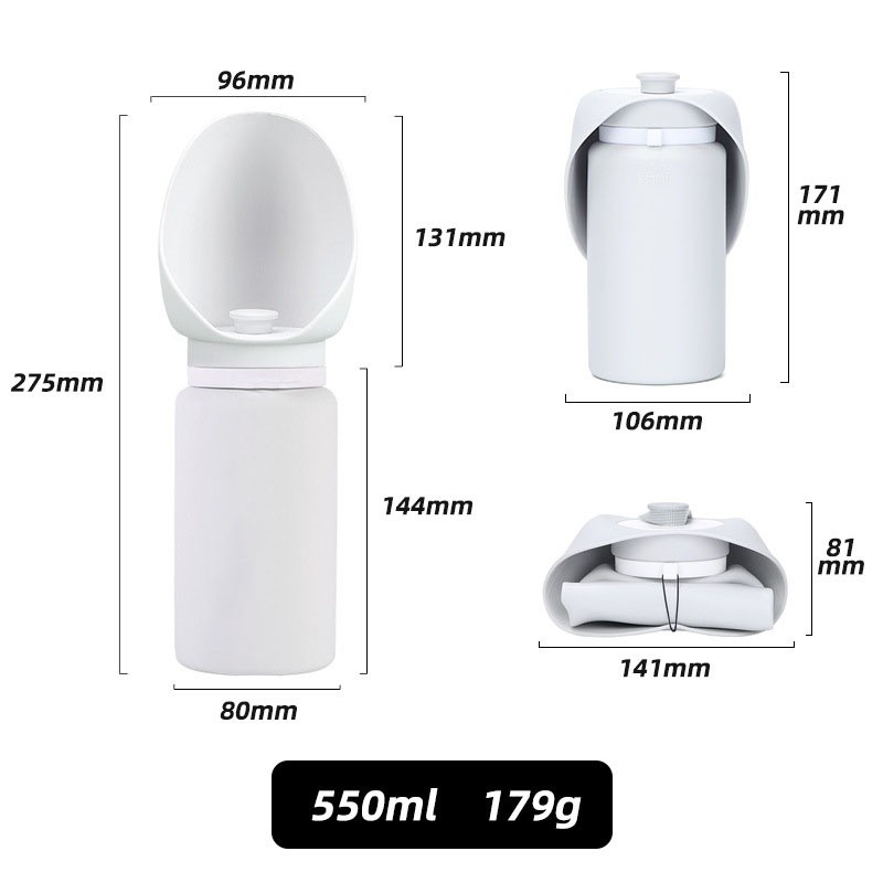 550ml Pet Garrafa De Água Dobrável Portátil Silicone P/Cachorros Cães Gatos Caminhada Viagem Ao Ar Livre Passeio — imagem 2 de 2