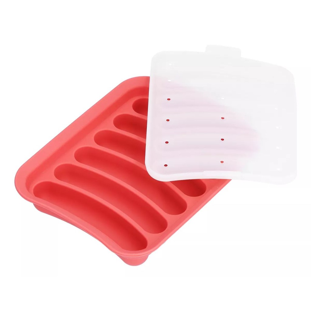 Molde de Silicone Linguiça e Salsicha Antiaderente com Tampa