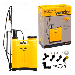 Pulverizador Costal Manual Plástico Borrifador Agricola Plantas Jardins Multiuso 20 Litros Vonder