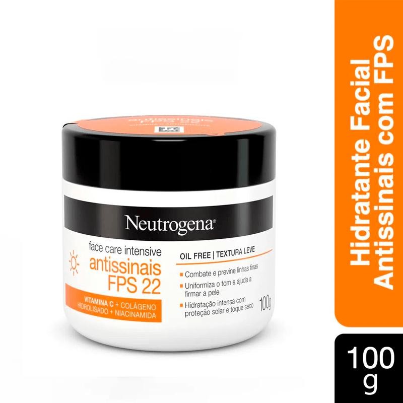 Creme Antissinais Neutrogena Face Care Intensive Dia FPS22 100g em Oferta na Shopee