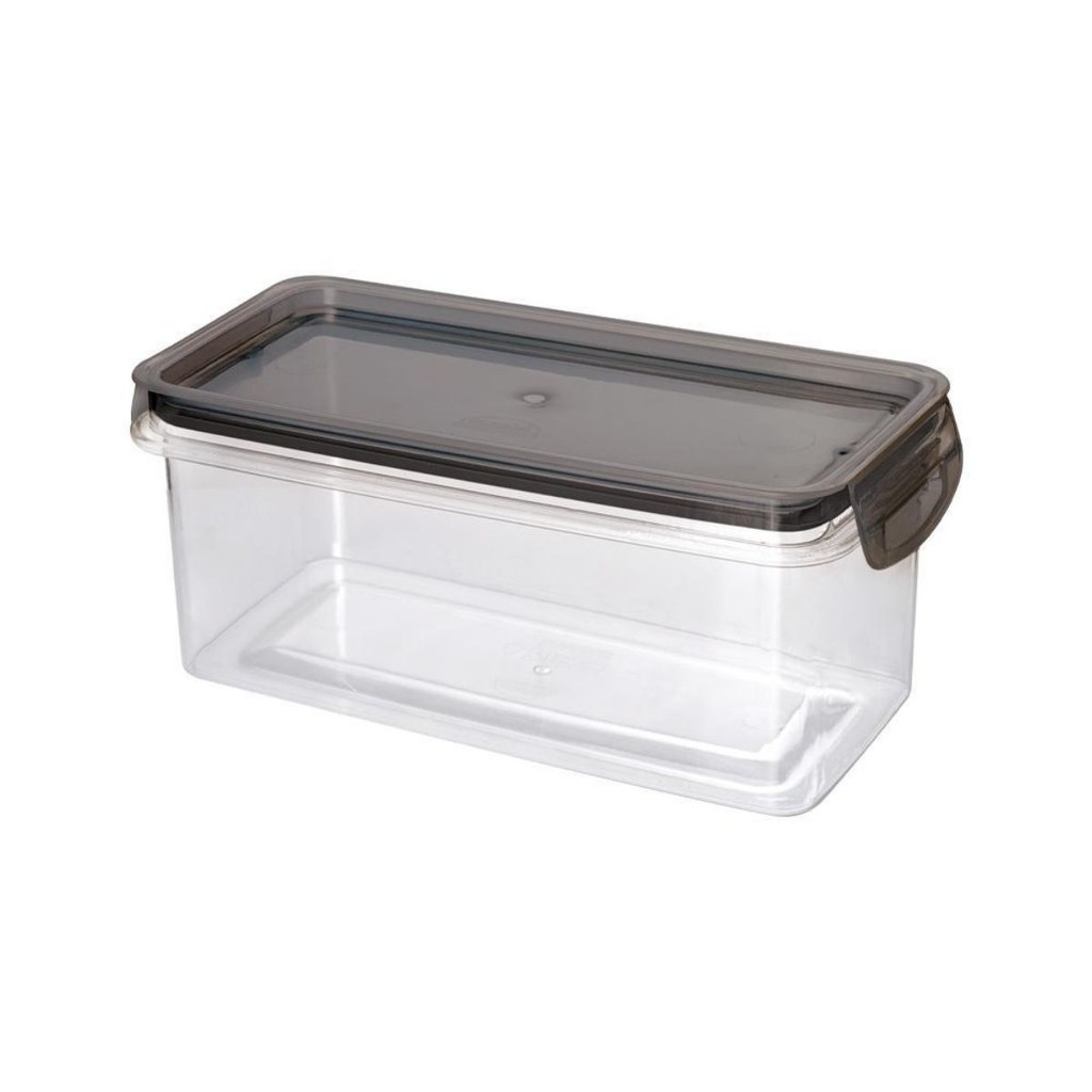 Pote Hermético com Travas 890ml Plasútil Borracha Preto Compacto Resistente Modular Geladeira Fit