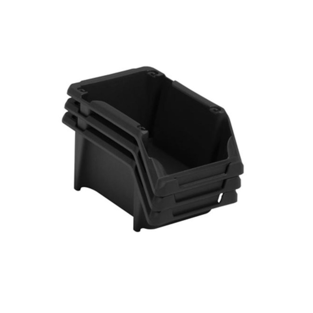 Kit 20x Caixa Gaveteiro Plástica Empilhável N.3 Preta PRESTO