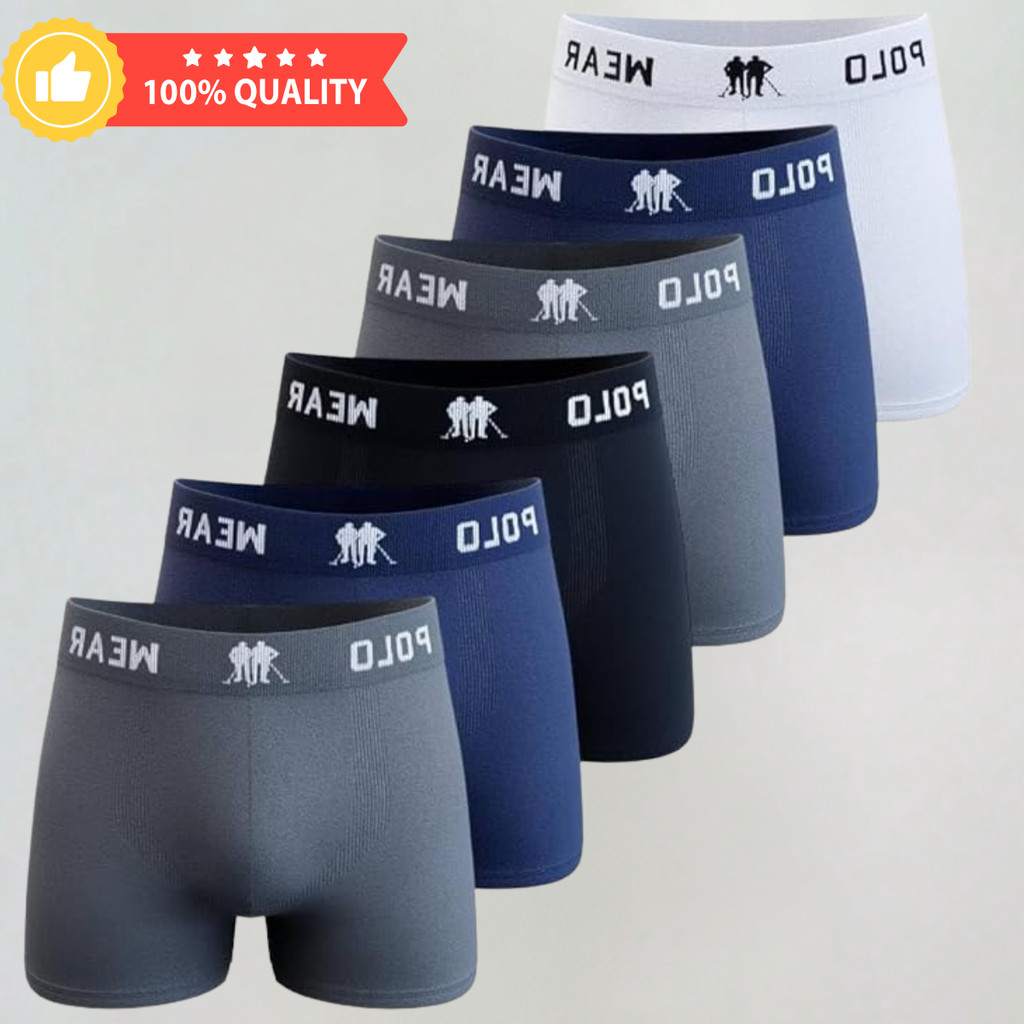 Kit 6 Cuecas Masculinas Boxer Microfibra Polo Wear Sortido confortavel