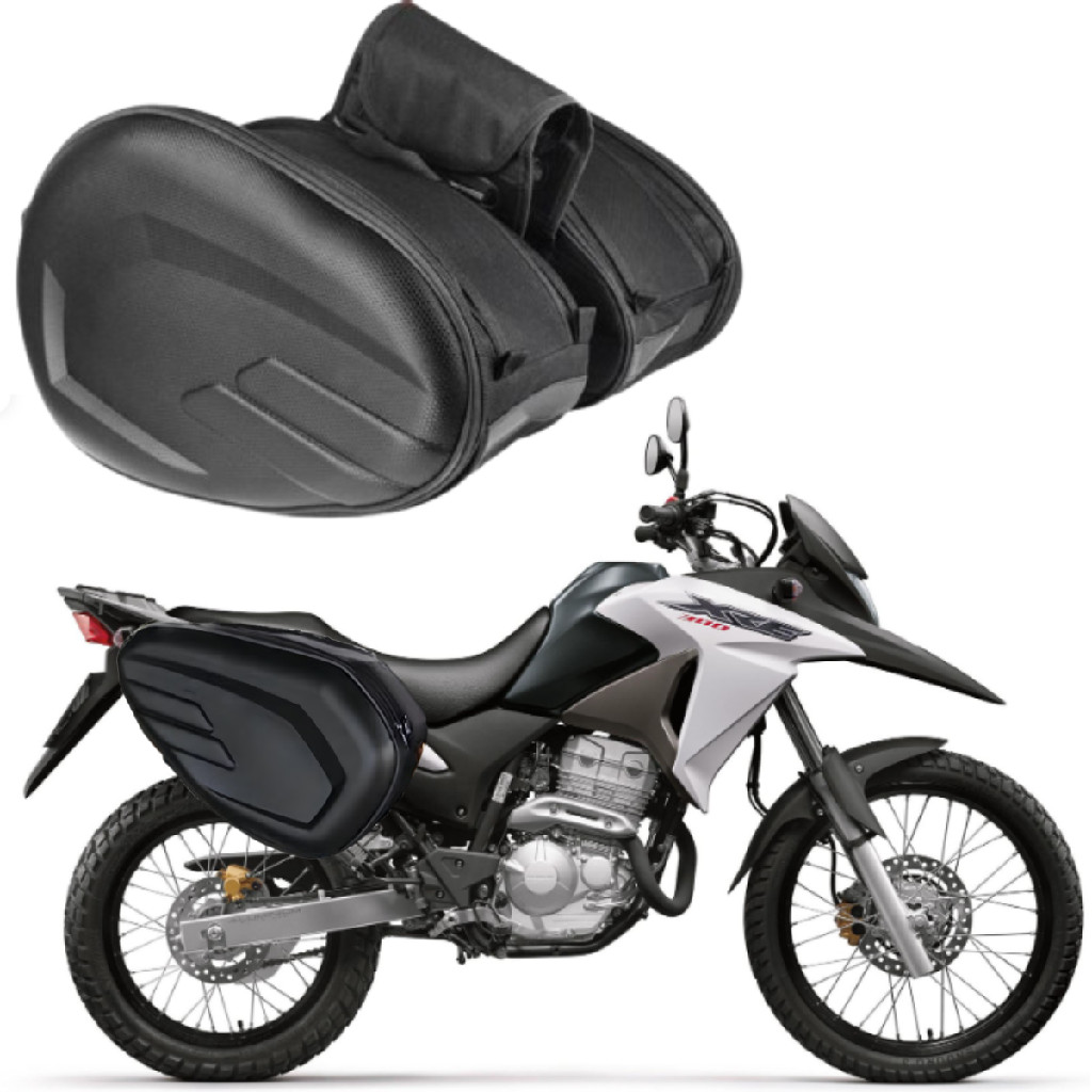 Alforges Para Motos Bolsa Lateral 58L Bau Bauleto Passeio Viagem Honda Xre 300 Esporte Compras