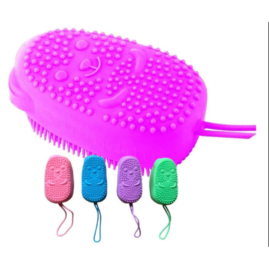 Esponja Bucha De Silicone Com Porta Sabão Escova Para Banho Com Dispenser Para Sabonete 