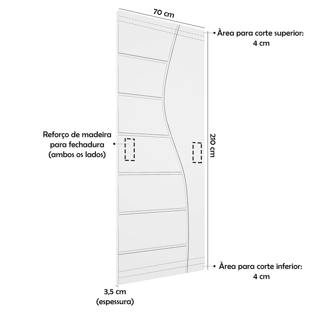 Porta De Madeira  Frisada U.V  210cm x 70cm - R10S em Oferta na Shopee
