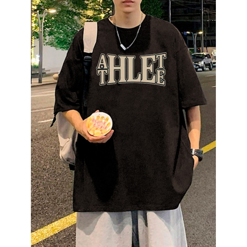 Camiseta Oversized Masculina Básica Estampa Básica Athlete Lifestyle Blusa Feminina Streetwear