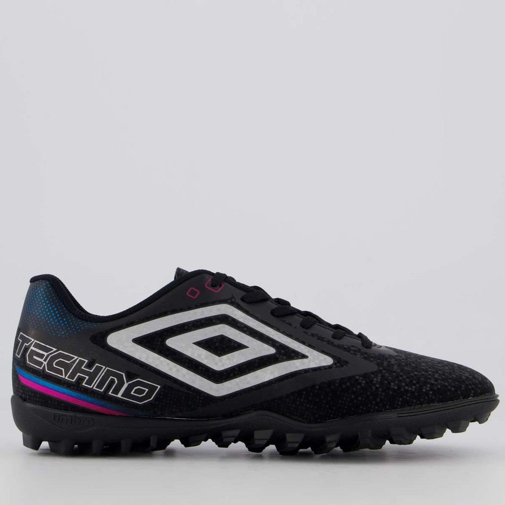 Chuteira Umbro Techno II Society Preta e Cinza em Oferta na Shopee