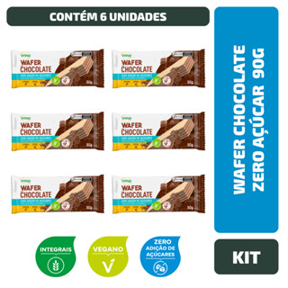 Kit 6 Un Wafer Chocolate Zero Açúcar Vitao 90G