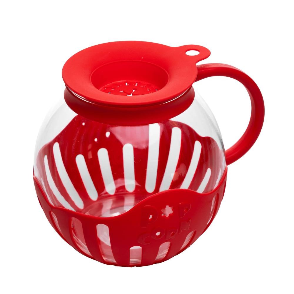 Pipoqueira para Micro Ondas Lyor 2,25L Vermelha Vidro - Home & Living