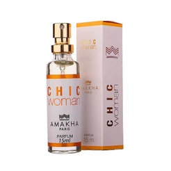 Perfume Feminino Chic Woman 15ml Amakha Paris | Floram Ambarado | Dia e Noite | Alta projeção