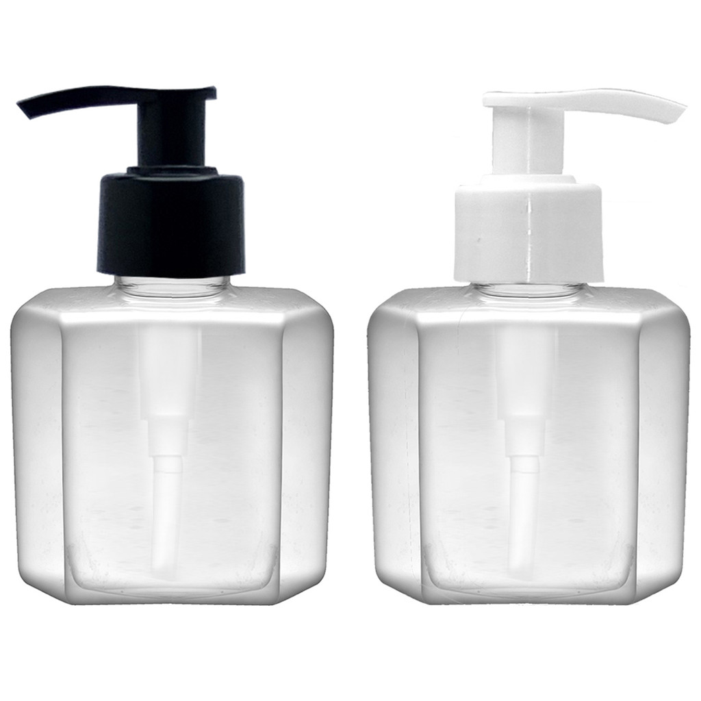 Frascos Pet 200 Ml Cubo Transparente Saboneteira Bico de Pato
