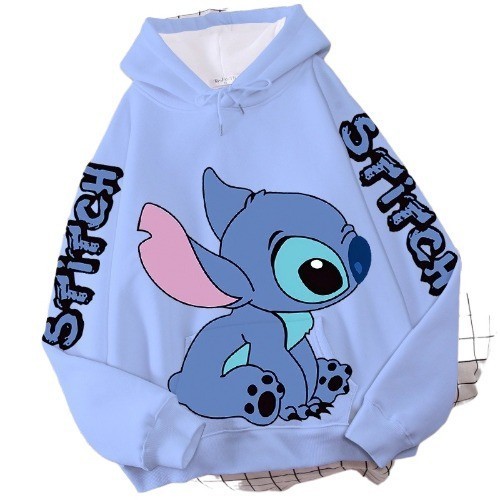 Blusa Moletom feminina  Com Capuz Manga Longa Lilo Stitch Kawaii  moda America , presentear amiga ,namorada  e esposa