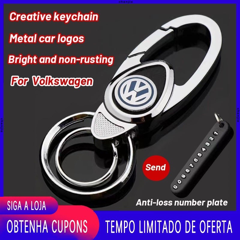 Alta Qualidade Para Volkswagen Novo Criativo Liga De Couro Logotipo Do Carro Chaveiro De Metal Golf Beetle Touareg Jetta