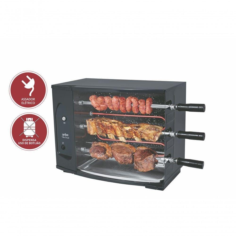 Churrasqueira Assador Rotativa Elétrica 3 Espetos 55 Cm Vitta Smart 220v - Arke - Home & Living