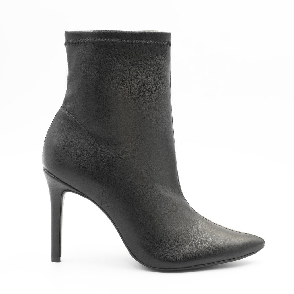 Bota Zatta Strech Bico Fino Cano Médio Manuela Preta - Women Shoes