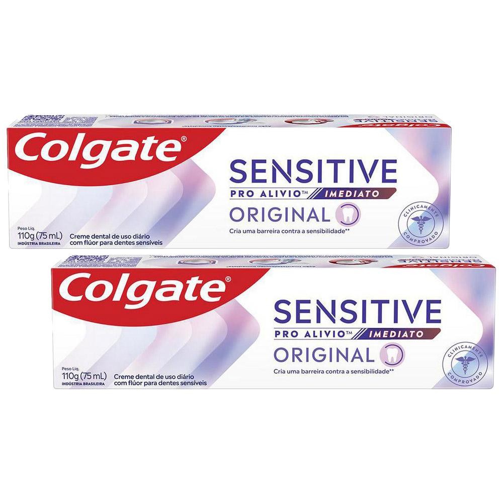Kit C/ 2 Cremes Dentais Colgate Sensitive Pro-Alívio 110g em Oferta na Shopee